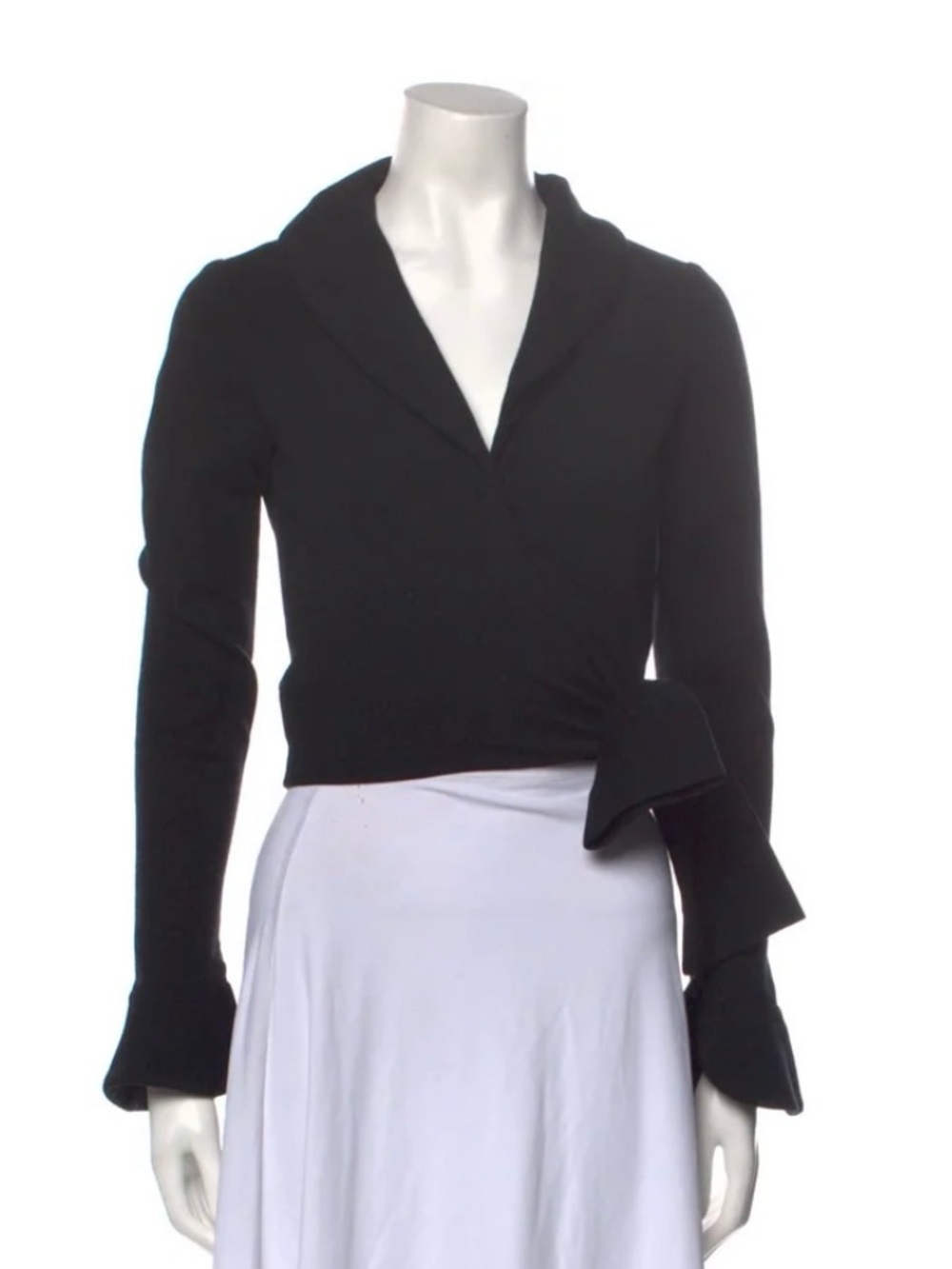 Givenchy Black Shawl Collar Knit Top